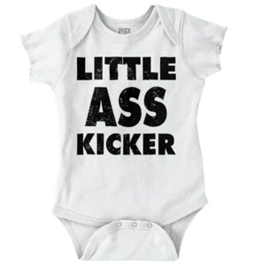 Little Butt Kicker Funny Cute Shower Gift Newborn Baby Boy Girl Infant Romper - Picture 1 of 18