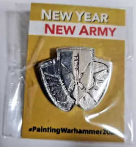 40k AoS Warhammer Store Capodanno Nuovo Esercito Distintivo Argento Metallo 2022 Nuovo - Foto 1 di 1