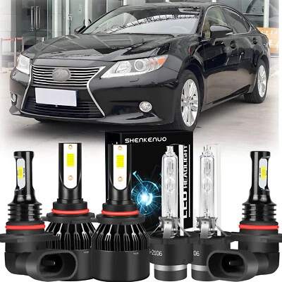 For 2007-2012 Lexus ES350 HID LED Headlights High Low Beam + Fog Light Bulbs KIT - Image 1 of 4