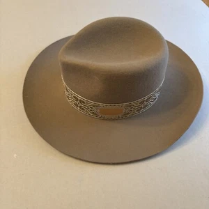 Olive And Pique 100% Wool Felt Hat Adjustable Size Peyton Rancher W/ Wide Band - Picture 1 of 5