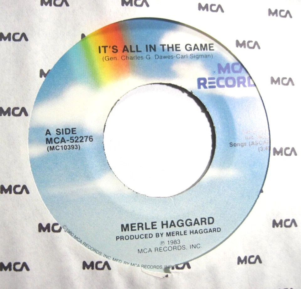 MERLE HAGGARD * 45 * It's All In The Game * 1983 #54 Country MINT UNPLAYED ! NOS - Image 1 of 1