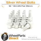 Wheel Bolts (16) 12x1.25 Flat Silver for Peugeot 206 98-10 on Original Wheels