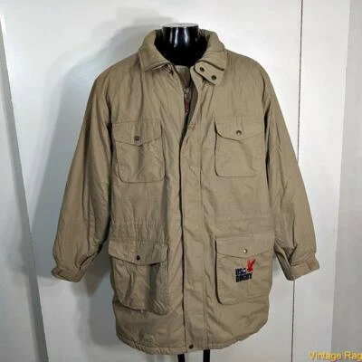 LANDS' END Abrigo Chaqueta de Polialgodón para Hombres XLT 46T 46L Caqui Manta Forrada EE. UU. RUGBY Foto 1 de 4