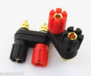 6x Gold 5-Way Dual Binding Post Audio Speaker Amplifier Terminal 4mm Banana Jack - Picture 1 of 3