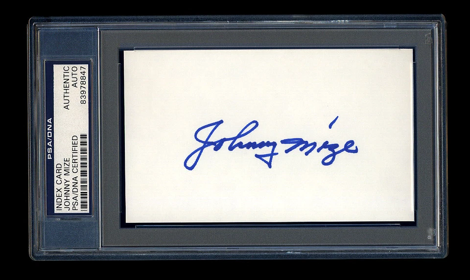 JOHNNY MIZE SIGNED MINT INDEX CARD PSA/DNA AUTOGRAPHED NEW YORK YANKEES PSA - Image 1 of 1