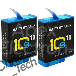 NEW 2000mAh Battery 2-Pack Replacement for GoPro HERO10 /9/11 Black AHDBT-901 - Picture 1 of 6
