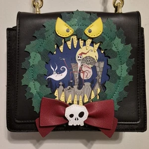 2021 Loungefly Santa Jack Wreath The Nightmare Before Christmas Purse *See Pics* - Picture 1 of 6