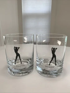 Hustler Lowball Whiskey Rocks Gläser ~ Pinup Dancer Silhouette ~ Vintage 2006 - Bild 1 von 5