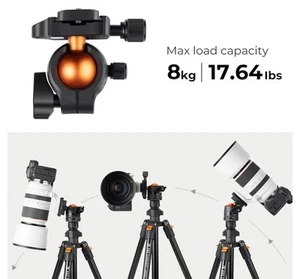 K&F Concept 64 inch/163cm Camera Tripod,Lightweight Travel Outdoor DSLR Tripods - Picture 1 of 8