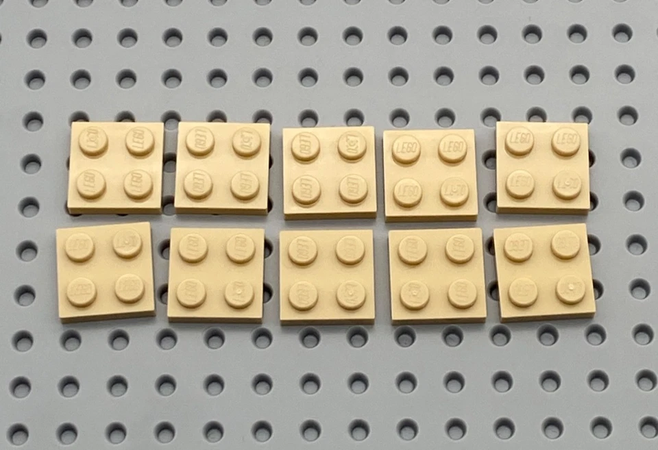 LEGO® 10x Platte Bauplatte 2x2 flach 3022 beige - Bild 1 von 1