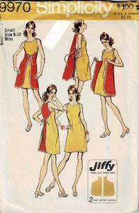 Vintage 1972 PATTERN Misses' Jiffy MINI WRAP DRESS Sz SM 8-10 Simplicity 9970 - Picture 1 of 2