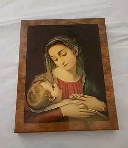 Our Lady Of Providence, Pyraglass Enameled Plack Mary & Jesus approx 7x5.5 - Picture 1 of 6