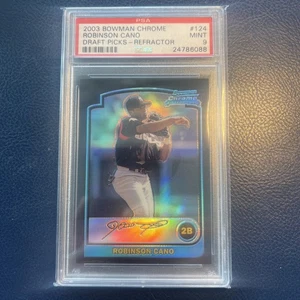2003 Bowman Chrome Draft Robinson Cano Refractor Rookie New York Yankees PSA 9 - Picture 1 of 2