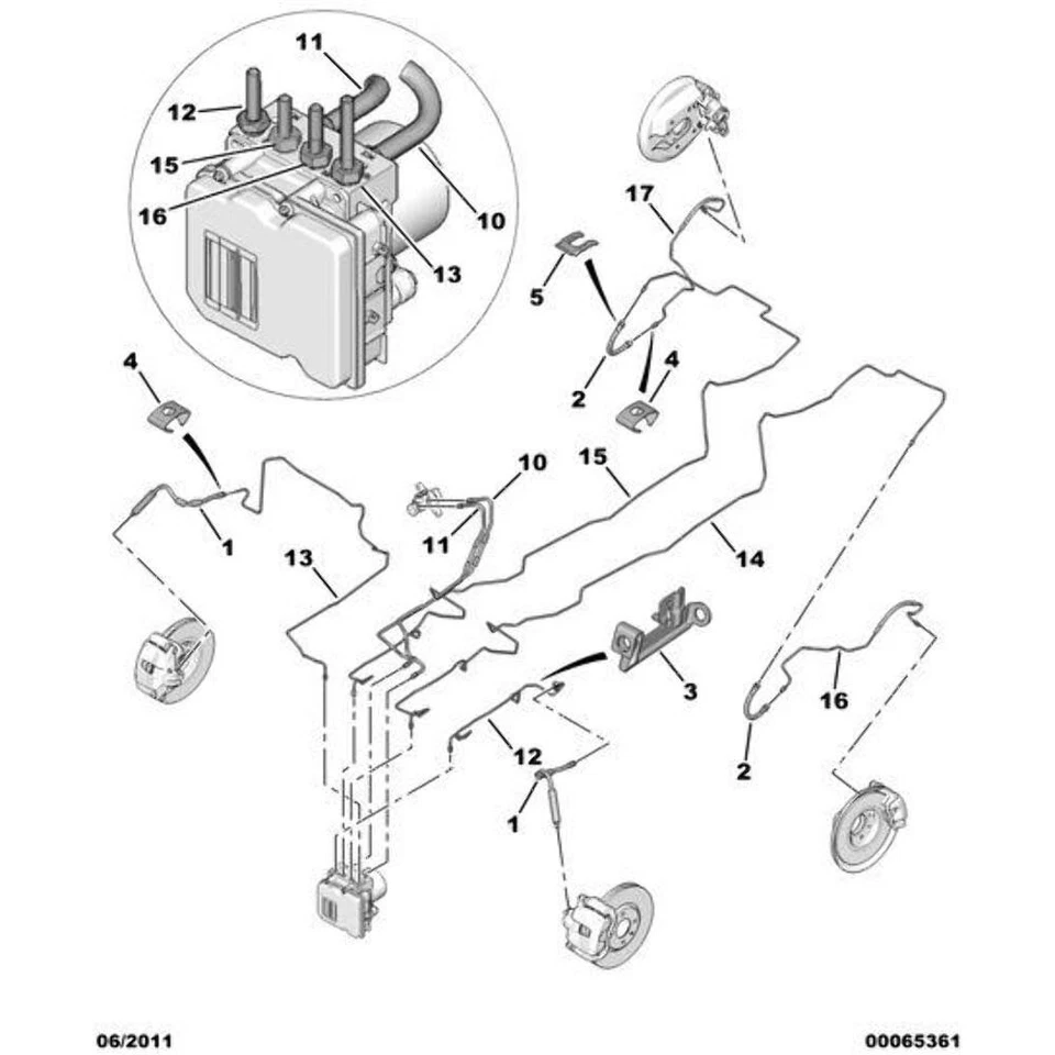 Brake Hose PSA - Citroen C4 2008-2010 Petrol | 1623257080 - Image 1 of 1