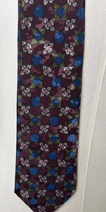 Cravatta geometrica CHRISTIAN DIOR Monsieur in poliestere stampato made in USA - Foto 1 di 7