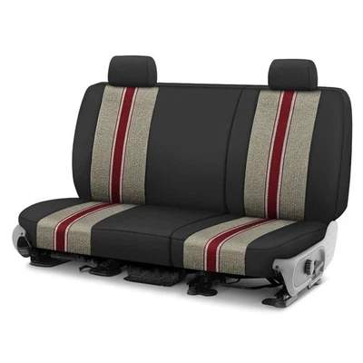 For Saturn SC2 93-99 Saddle Blanket 2nd Row Black & Burgandy Custom Seat Covers Foto 1 de 3