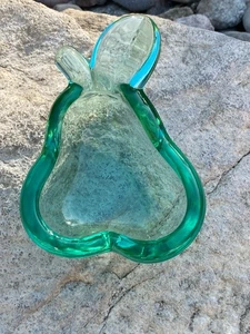 Vannes Le Chatel France grün Kristall Birnenform Schale Aschenbecher - Bild 1 von 9