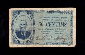 F.C. PUIGVERD D'AGRAMUNT (LÉRIDA) , 50 CENTIMOS , B/C . - Bild 1 von 2