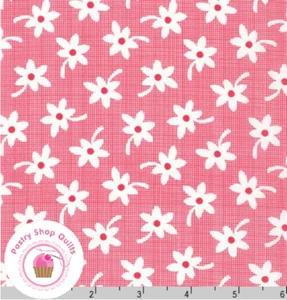Kaufman BASKET OF BLOOMS 20490 122 Pink ZIMMERMAN Quilt Fabric 30's REPRO - Picture 1 of 3
