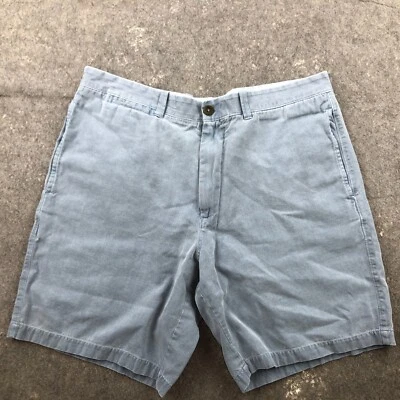 Pantalones Cortos Peter Millar Hombres 38 Azul Lino Sólido Seda Algodón Golf 8" Entrepierna Foto 1 de 4