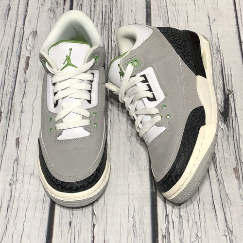Nike Air Jordan Retro 3 grigio clorofilla grigio fumo 398614 006 taglia 6 anni donna 7 5