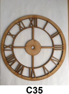 CLOCK FACE ROMAN NUMBERS 200MM (20CM) MDF LASER CUT CRAFT HOBBY - Image 1 of 3