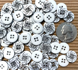 80pcs x 1/2" 4-Hole Plastic Rounded Buttons w/Baseball Pattern/Kids/Sport SB528K - Picture 1 of 1