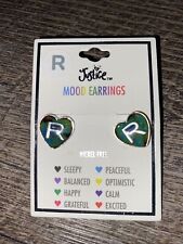 Justice Mood Heart Initial R Earring Studs Jewelry Nwt