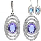 Stunning Color Changing Alexandrite Topaz Females Gift Silver Earrings 