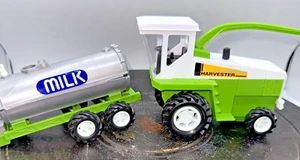 Vintage New Ray 1999 EM 399 Harvester Toy Farm Vehicle 6", and Milk Tank - Picture 1 of 21