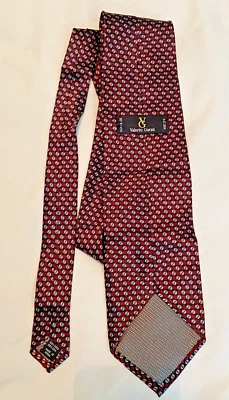 VALERIO GARATI HAND MADE 100% SILK DARK RED GEOMETRIC MEN'S TIE Foto 1 de 4
