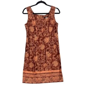 Peruvian Connection Floral Paisley Sheath Dress Size 6 Pima Cotton Sleeveless - Picture 1 of 11