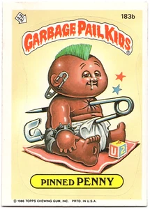GRN011 1986 Topps Garbage Pail Kids #183b Pinned Penny - Picture 1 of 2