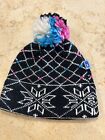 Vintage CB Sport Snowflake Knit Ski Snowboard Pom Pom Beanie Hat Wool Womens S M