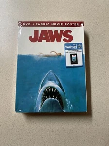 NEW Jaws (DVD) + Fabric Movie Poster LIMITED EDITION Brand New And Sealed - Picture 1 of 6