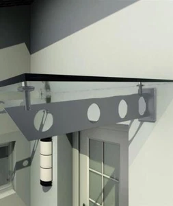 Glaswerk Westfalen - SET soporte en forma de S para marquesina de vidrio - acero inoxidable RAL7016 - Imagen 1 de 1