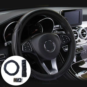 Microfiber Leather Car Steering Wheel Cover Breathable Anti Slip Accessories 15" - Afbeelding 1 van 12