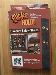 Quake Hold! 2 correas de seguridad para muebles de protección contra terremotos marrones - Imagen 1 de 4
