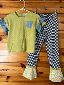 Matilda Jane Fluttery Fun Dot Top Inner Artist Gingham Pants EUC Just Imagine 12 - Picture 1 of 8