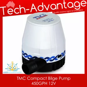12v TMC Compact Design Boat Caravan Motorhome Bilge Pump 450GPH (1704LPH) - Picture 1 of 4