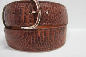 GENUINE ITALIAN RED CROCODILE BELTS - Picture 1 of 7