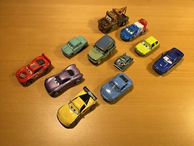 Disney Pixar Cars 2 11 Figures Die-Cast Vehicles McQueen, Mator, Sally, Axelrod - Image 1 of 4