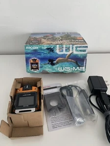 RICOH Waterproof Action Camera WG-M2 Wide Angle 4K Orange Excellent Condition - Picture 1 of 10