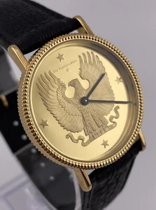 Vintage 1986 The Franklin Mint Men’s American Eagle Dial Swiss Made Watch - Picture 1 of 14