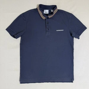 Burberry Mens Navy Blue Short Sleeve Polo Shirt Size XS Casual Golf - Picture 1 of 13