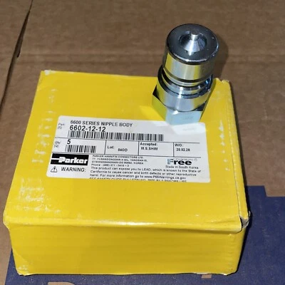NEW PARKER 6602-12-12 HYDRAULIC NIPPLE