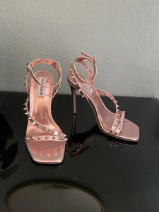 Steve Madden Sandaletten Rosé Metallic 37 Nieten Rockstudt NP 129 - Bild 1 von 5
