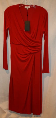 NWT  HALSTON WOMEN'S REMI LS JERSEY DRESS SIZE 6 RED - Image 1 of 4