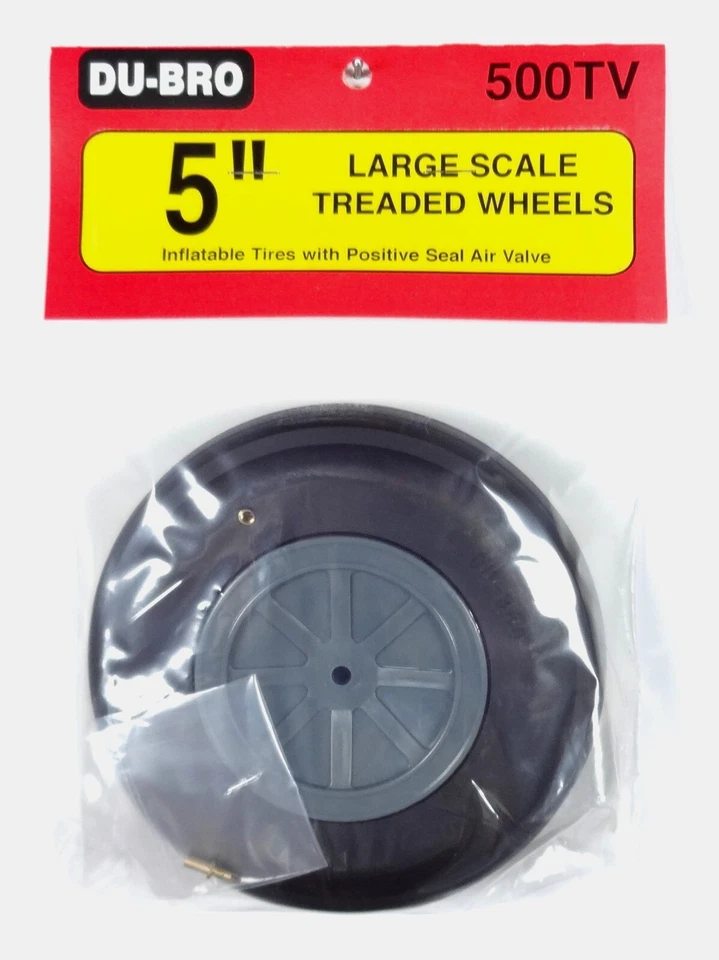 DU-BRO 5" LARGE SCALE TREADED WHEEL ( CAT. # 500TV ) - Image 1 of 1