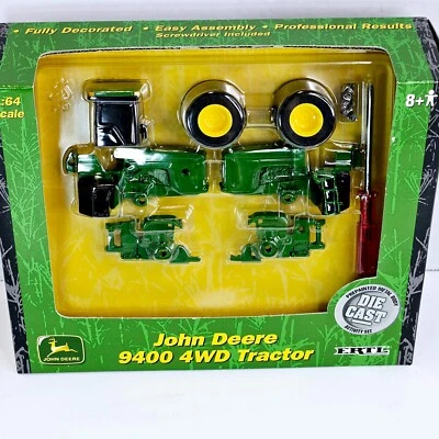 John Deere Tractor Kit 9400 4WD 1/64 Scale Ertl Die Cast Metal Easy Assembly - Image 1 of 4